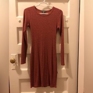 Burnt Orange Longsleeve Bodycon Dress
